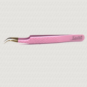 Extra strong Curved Shape Eyelash Extension Tweezers(Pink)